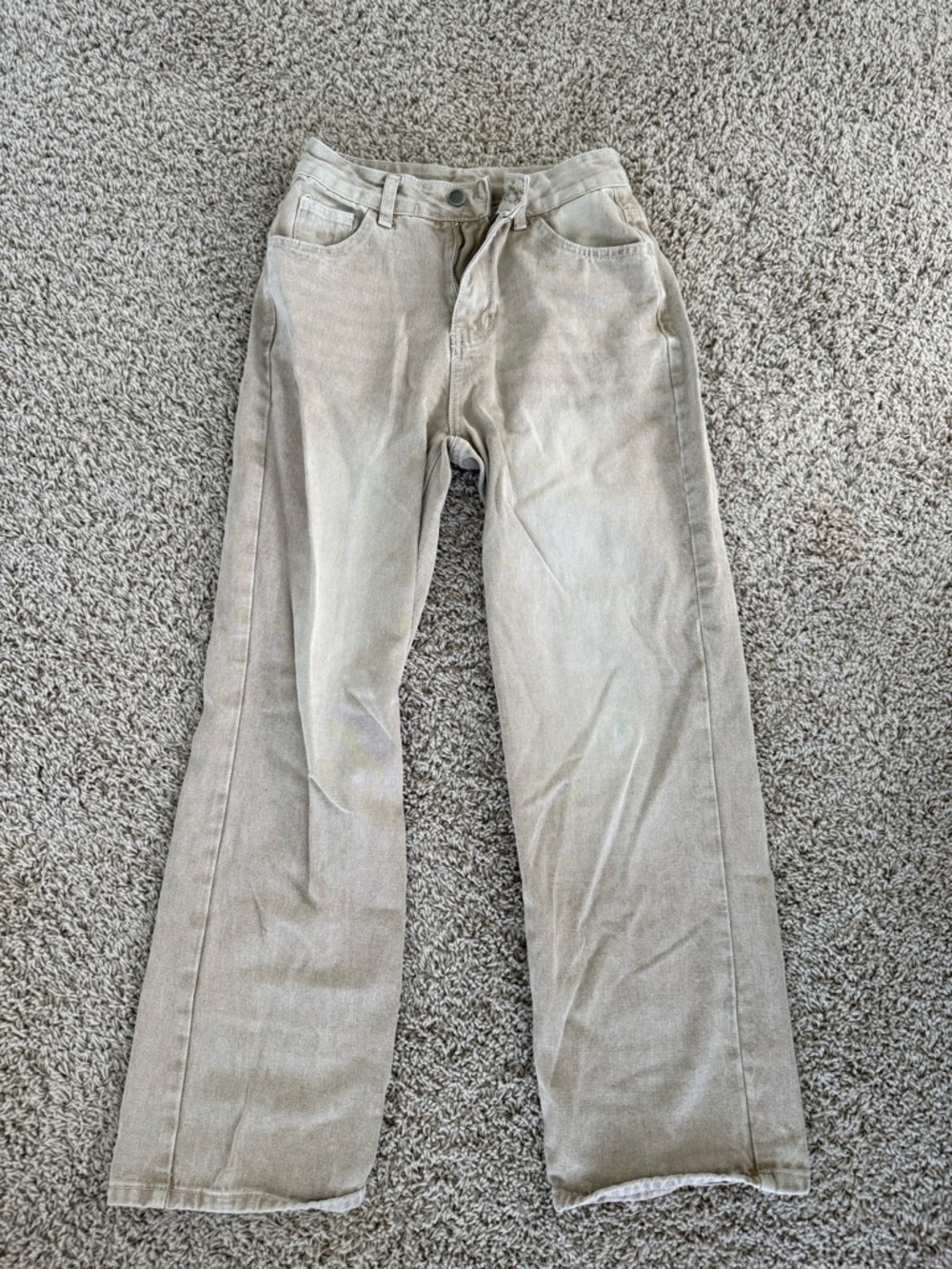 SHEIN Light Beige Corduroy Wide-Leg Pants